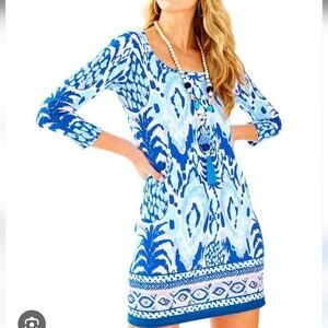 Lilly Pulitzer Beacon Blue Patterned Women's Dress Sz S